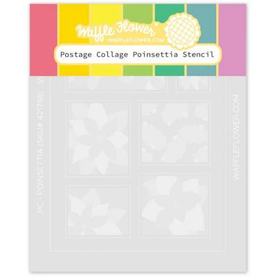 Waffle Flower Stencil - Postage Collage Poinsettia